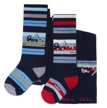 Weri Spezials Bērnu Zeķubikses Tow Truck Navy and Jeans ART.SW-0982 Augstas kvalitātes bērnu kokvilnas Zeķubikses zēniem