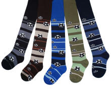 Weri Spezials Bērnu Zeķubikses Football and Stripes Olive ART.WERI-2901 Augstas kvalitātes bērnu kokvilnas Zeķubikses zēniem