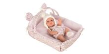 Arias Baby Doll Art.AR60283 Newborn doll with a bunny cot, 33 cm