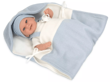 Arias Baby Doll Art.AR60751 Blue Lėlė kūdikiui su antklode, 35cm
