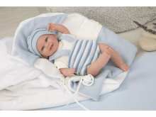 Arias Baby Doll Art.AR60751 Blue Lėlė kūdikiui su antklode, 35cm