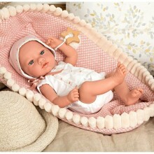 Arias Baby Doll Art.AR60680 Roosa võrevoodiga nukk, 38 cm