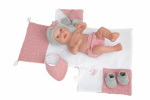 Arias Baby Doll Salma Art.AR65288 Lėlė su rožine antklode, 42 cm.
