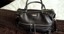 Storksak Caroline Leather Bag Art.147194 Black Māmiņu soma