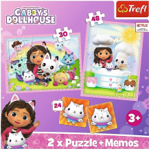 TREFL GABBY´S DOLLHOUSE Puzzle set with memo cards