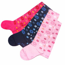 Weri Spezials Children's Tights Daisies Pink ART.WERI-3837 High quality children's cotton tights for gilrs