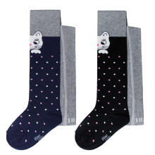 Weri Spezials Bērnu Zeķubikses White Cat on the Knee Navy and Grey ART.SW-1384 Augstas kvalitātes bērnu kokvilnas Zeķubikses meitenēm