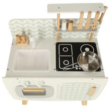 Ikonka Wooden Kitchen MDF Lulilo Retro Art.KX4635 Bērnu koka virtuve ar piederumiem