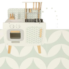 Ikonka Wooden Kitchen MDF Lulilo Retro Art.KX4635 Bērnu koka virtuve ar piederumiem