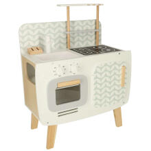 Ikonka Wooden Kitchen MDF Lulilo Retro Art.KX4635 Bērnu koka virtuve ar piederumiem