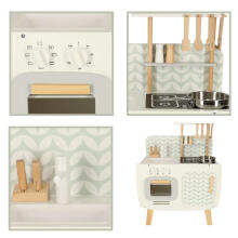 Ikonka Wooden Kitchen MDF Lulilo Retro Art.KX4635 Bērnu koka virtuve ar piederumiem