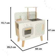 Ikonka Wooden Kitchen MDF Lulilo Retro Art.KX4635 Bērnu koka virtuve ar piederumiem