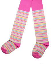 Weri Spezials Детские колготки Colorful Stripes Dark Pink ART.SW-0200 Высококачественные детские хлопковые колготки для девочек