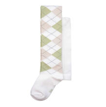 Weri Spezials Bērnu Zeķubikses Jacquard Cream and Green ART.WERI-2547 Augstas kvalitātes bērnu kokvilnas Zeķubikses bērniem