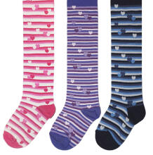 Weri Spezials Bērnu Zeķubikses Hearts and Stripes Pink ART.WERI-2733 Augstas kvalitātes bērnu kokvilnas Zeķubikses meitenēm