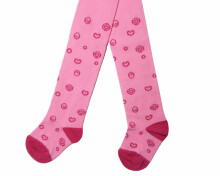 Weri Spezials Children's Tights Hearts and Swirls Light and Dark Pink ART.WERI-4823 High quality children's cotton tights for girls