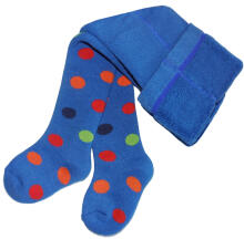 Weri Spezials Bērnu Zeķubikses Colorful Dots Cobalt Blue ART.WERI-3150 Augstas kvalitātes siltas  plīša bērnu kokvilnas Zeķubikses zēniem