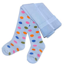 Weri Spezials Bērnu Zeķubikses Colorful Dots Light Blue ART.WERI-0430 Augstas kvalitātes siltas  plīša bērnu kokvilnas Zeķubikses zēniem