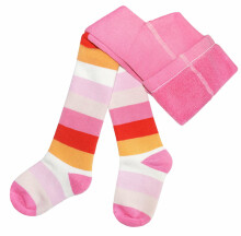 Weri Spezials Детские колготки Big Stripes Pink ART.WERI-0440 Высококачественные детские плюшевые, теплые хлопковые колготки для девочек