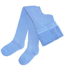 Weri Spezials Children's Tights Monochrome Light Blue ART.WERI-3137 High quality children's warm plush cotton tights for boys