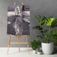 Ikonka Art.KX4497_2 Painting by numbers 40x50cm Cat and tiger