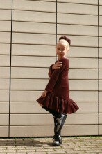 Kroeno Velvet Charm Art.MIK047K Brown Velvet dress for girls