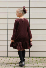 Kroeno Velvet Charm Art.MIK047K Brown Бархатное платье для девочек