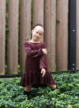 Kroeno Velvet Charm Art.MIK047K110 Brown Бархатное платье для девочек