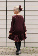 Kroeno Velvet Charm Art.MIK047K110 Brown Бархатное платье для девочек