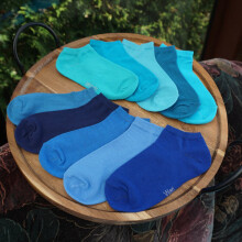 Weri Spezials Children's Sneaker Socks Monochrome Slate-Blue ART.SW-2204 Pack of three high quality children's cotton sneaker socks