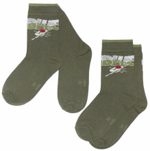 Weri Spezials Children's Socks Surfer Olive Green ART.WERI-1084 Pack of two high quality children's cotton socks