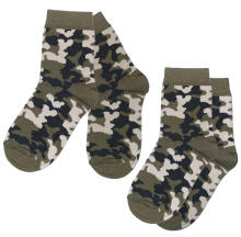 Weri Spezials Bērnu zeķes Military Khaki ART.WERI-2253 Divi pāri augstas kvalitātes kokvilnas bērnu zeķes