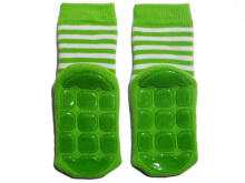Weri Spezials Bērnu pretslīdes zeķes Giraffe and Stripes Green ART.SW-1975 Augstas kvalitātes bērnu zeķes no kokvilnas ar pretslīdes pārklājumu