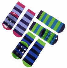 Weri Spezials Детские нескользящие носки Big Stripes Kiwi ART.SW-1009 Высококачественных детских носков из хлопка с нескользящим покрытием
