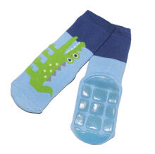 Weri Spezials Bērnu pretslīdes zeķes Crocodile Light Blue ART.SW-1814 Augstas kvalitātes bērnu zeķes no kokvilnas ar pretslīdes pārklājumu