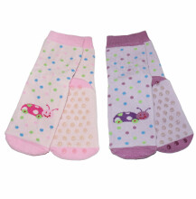 Weri Spezials Детские нескользящие носки Little Beetle Light Pink ART.WERI-1317 Высококачественных детских носков из хлопка с нескользящим покрытием
