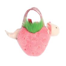 AURORA Fancy Pals Plush Axolotl in a strawberry bag, 20 cm
