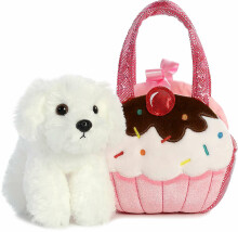 AURORA Fancy Pals Plush Dog in a cupcake bag, 20 cm