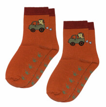 Weri Spezials Children's Socks Bon Voyage Orange ART.SW-0081 Pack of two high quality children's cotton socks