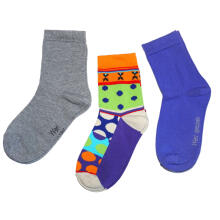 Weri Spezials Bērnu zeķes Colorful Dots Lilac ART.WERI-2958 Trīs pāri augstas kvalitātes kokvilnas bērnu zeķes