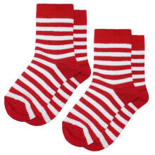 Weri Spezials Bērnu zeķes Colorful Stripes Red and White ART.SW-1375 Divi pāri augstas kvalitātes kokvilnas bērnu zeķes