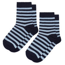 Weri Spezials Bērnu zeķes Colorful Stripes Navy and Light Blue ART.SW-1638 Divi pāri augstas kvalitātes kokvilnas bērnu zeķes