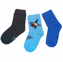 Weri Spezials Children's Socks Shark Medium Blue ART.WERI-3349 Pack of three high quality children's cotton socks