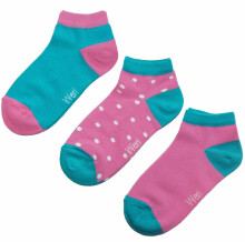 Weri Spezials Children's Sneaker Socks White Dots Pink ART.SW-1194 Pack of three high quality children's cotton sneaker socks
