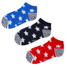 Weri Spezials Children's Sneaker Socks White Stars Royal Blue and Red ART.WERI-2705 Pack of three high quality children's cotton sneaker socks