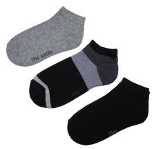 Weri Spezials Īsas Bērnu zeķes Modern Stripes  Black ART.WERI-5008 Trīs pāri īsas augstas kvalitātes kokvilnas bērnu zeķes
