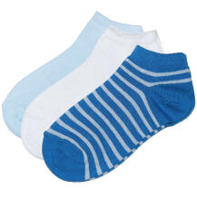 Weri Spezials Īsas Bērnu zeķes Blue Stripes Medium Blue ART.WERI-2872 Trīs pāri īsas augstas kvalitātes kokvilnas bērnu zeķes