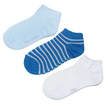 Weri Spezials Īsas Bērnu zeķes Blue Stripes Medium Blue ART.WERI-2872 Trīs pāri īsas augstas kvalitātes kokvilnas bērnu zeķes