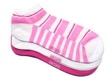 Weri Spezials Īsas Bērnu zeķes Abstract Stripes Rose and White ART.SW-1315 Trīs pāri īsas augstas kvalitātes kokvilnas bērnu zeķes
