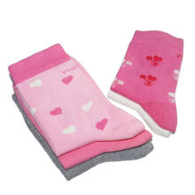 Weri Spezials Bērnu zeķes Hearts Pink and Grey ART.WERI-4310 Pieci pāri augstas kvalitātes kokvilnas bērnu zeķes